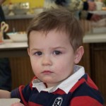My great nephew Asher is one year old. He has recently learned how to give kisses and is very good at it. What a little charmer! (January 2011)