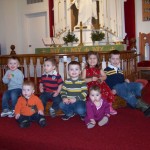 My great nieces and nephews at our Christmas party on January 16, 2011 (from left): Alex, Trent, Asher, Sam, Evelyn, Eli and baby Isabella in the front.